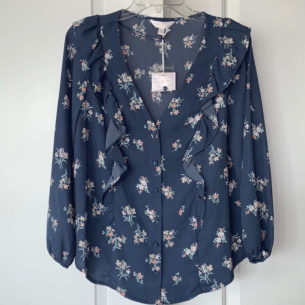 NEW LC Lauren Conrad long sleeve blouse- size M